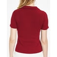 thumbnail image 6 of SSLR V Neck T Shirts for Women Short Sleeve tshirts Summer Tops Ribbed Tee Shirts, 6 of 7