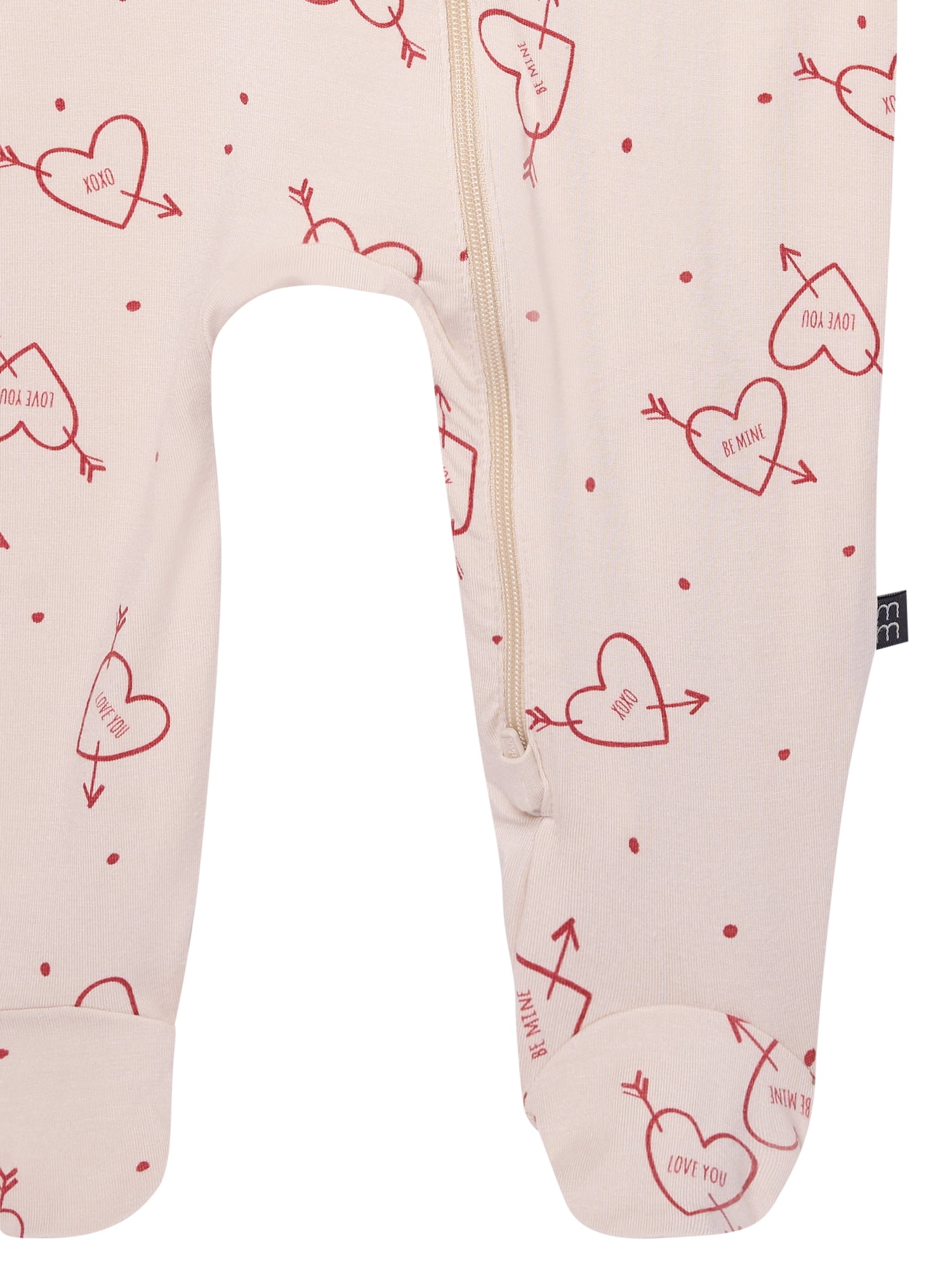 Modern Moments by Gerber Baby Neutral Viscose Valentine's Day Two-Way Zip Sleep 'N Play Footed Pajamas, Sizes Newborn - 6/9 Months