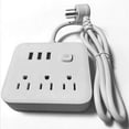 thumbnail image 4 of EGNMCR Tools&Home Improvement Multi Hole Socket Home And Travel Convenient Multifunctional Charging Socket 3 AC Outlets 3 USB Charging Ports Line Length About 1.2m Plastics socket, 4 of 7