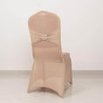 thumbnail image 2 of Efavormart Nude Spandex Banquet Slip On Chair Cover with Silver Rhinestone Buckled Sash Band, Stretched Fitted Chair Cover, 2 of 11