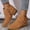 Brown, variant on Women's Ankle Boots Low Heel Chunky Short Booties Side Zipper Shoes with Pointed Toe