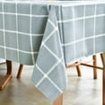 thumbnail image 2 of Vinyl Oilcloth Tablecloth Rectangular Spillproof Waterproof Wipeable PVC Plastic Large Tablecloths for Card Table Tablecloth - Bird Silver Gray 54 x 72 Inch, 2 of 6