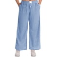 thumbnail image 2 of Cueply Women's Plus Size Cotton Woven Plaid Wide Leg Pants with Pockets Elastic Waist Casual Lounge Pants, 2 of 8