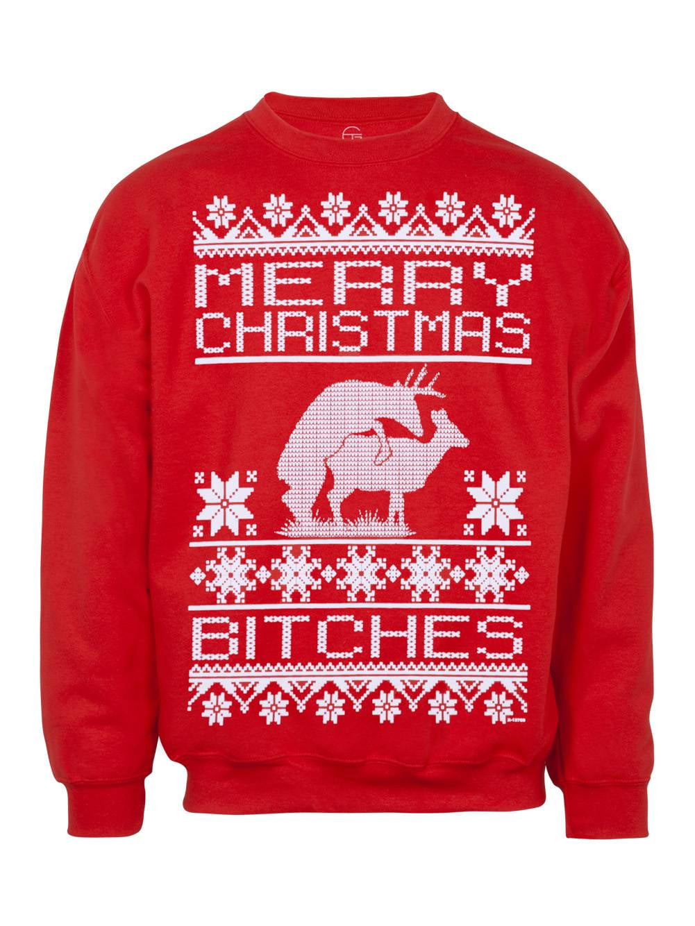 Mens Merry Christmas (B-Word) Ugly Sweater - Red - 2X-Large | Walmart ...