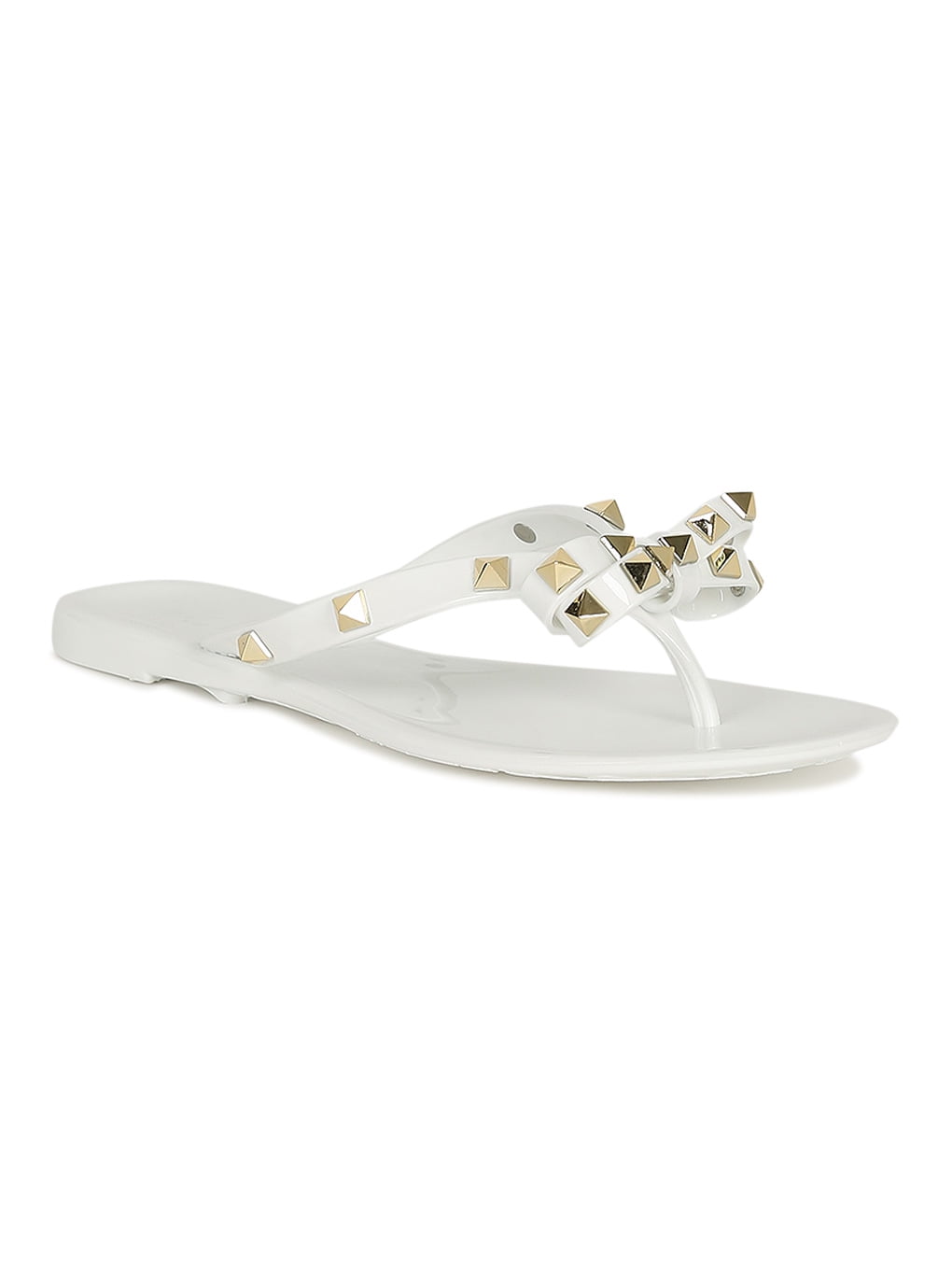 jelly thong sandals with bow