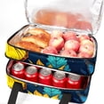 thumbnail image 5 of Butterfly Double Layered Insulated Lunch Bag with Two Compartments - Large Capacity Hand Carry Meal Bag for Refrigerated Food Storage - 7.1x11.4x16.1 Inches, 5 of 6