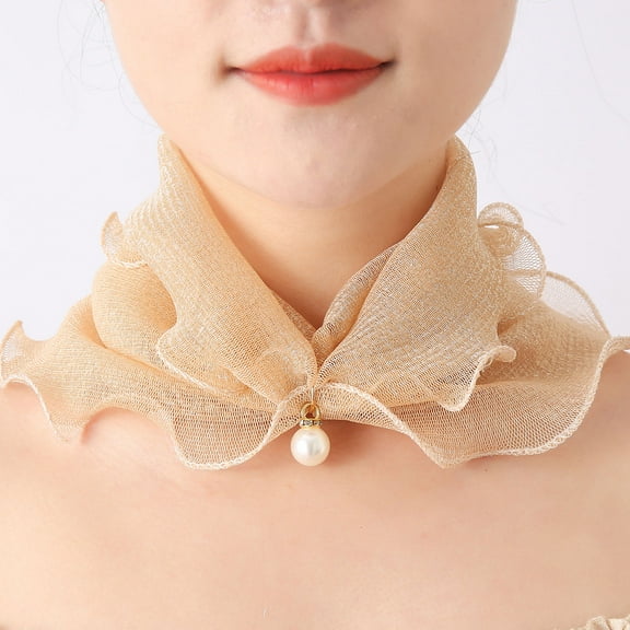 Beige Scarf Women's Sun Proof Thin Spring Summer Headband Cervical Vertebra Neck Scarf