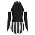 thumbnail image 4 of YiZYiF Womens Rhinestone Striped Circus Gymnastics Leotard with Gloves Halloween Ringmaster Costume Black XL, 4 of 7
