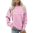 thumbnail image 4 of Tittly Sweatshirt for Women Womens Pullover Long Sleeve Sweatshirt For Women Crewneck Fleece Sweater Retro Fall Sweatshirt Crewneck Sweatshirts Women Graphic Sweatshirts for Women Pink S, 4 of 6