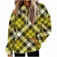 thumbnail image 2 of Ailaofu Plaid Hoodies for Women Oversized Long Sleeve Color Block Buttery Soft Pullover Loose Fit Fall Outfit for All Styles, 2 of 5