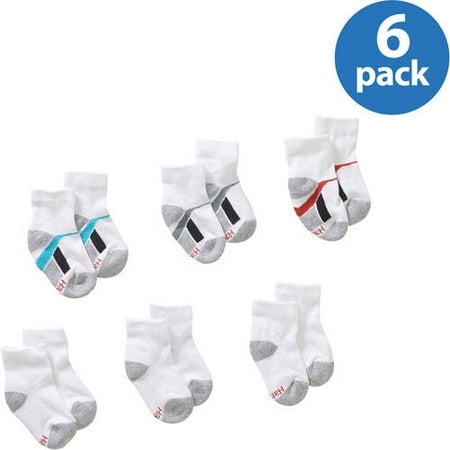 Hanes Boys' FreshIQ Comfortblend EZ Sort Crew Socks 6-Pack
