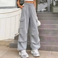 thumbnail image 5 of CAIVO Women's Solid Color Fashion Sport Pants High Waisted Drape Work Pants Loose And Casual Pants Slacks Trousers Chic Streetwear, 5 of 7