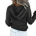 thumbnail image 3 of Minnieouse Sudadera con capucha abotonada para mujer, suéter de invierno de manga larga, sudadera con cordón, gorra con cuello en V, Tops cómodos para Abrigos y chamarras Negro XXL Minnieouse AP009590-10, 3 of 6