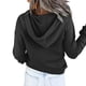 thumbnail image 3 of Qarigey Sudadera con capucha abotonada para mujer, jersey informal de Color sólido, sudadera con cordón, gorra de viaje, Fitness, túnica de otoño, Abrigos y chamarras Negro EU Qarigey AP009590-08, 3 of 6
