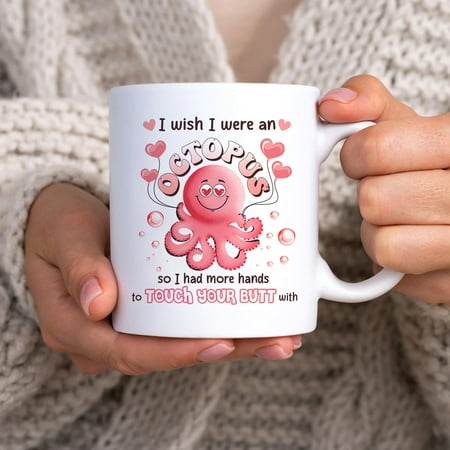 

Familyloveshop LLC I Wish I Were an Octopus Mug Valentines Gift For Wife and Husband Gifts for Couples Anniversary Gift Coffee Mug Gift For Her