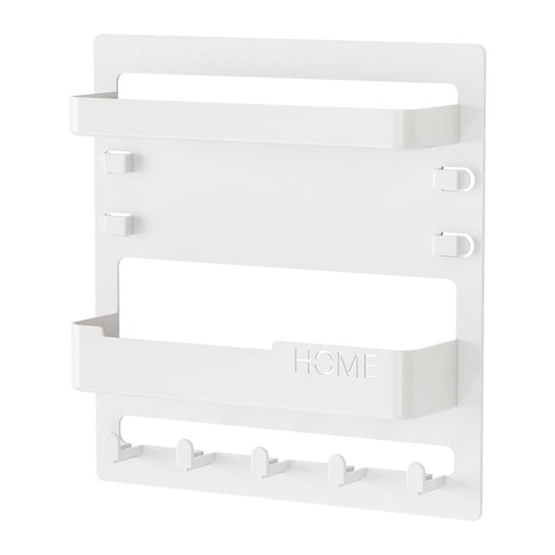 Colgador de llaves de pared con ganchos decorativos, organizador de correo moderno, estante Blanco