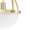 thumbnail image 5 of Hunter Hanging Globe Pendant Light - Modern Lighting Fixture for Kitchen Island, Bedroom, or Living Room, Customizable Hanging Options for Ceiling, Cased White Glass - Wedgefield 19234, Alturas Gold, 5 of 8