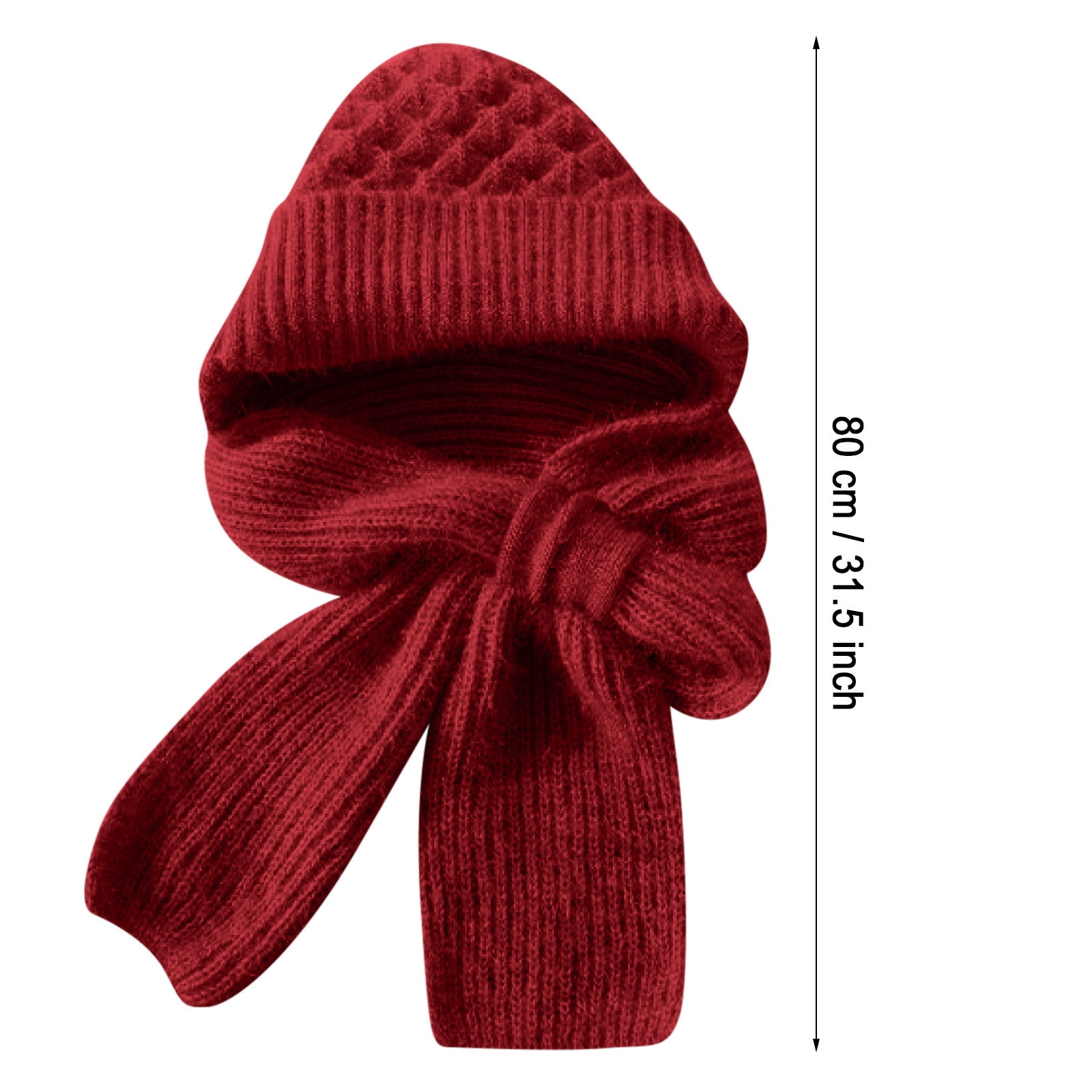Tanhomme Winter Ski Covers, Fleece Face-Cover Hat Neck Windproof Hooded Scarf Cold Weather Warm Face-Cover Integrated Ear Windproof Cap Scarf Winter Warm Knitted Hat Scarf Thickening Hat Scarf