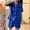 Dark Blue, variant on Abomasnow Slik Satin Pajama Set for Women Short Sleeve Button Down Pjs and Shorts 2 Piece Loungwear with Pockets
