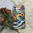 thumbnail image 4 of Case Compatible with iPhone 16, Watercolor Sky Sunflowers and Waves Phone case, Hybrid Double-Layer Protection for Women Girls, Shockproof Fingerprint Resistant Design, 4 of 6