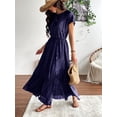 thumbnail image 6 of NAYTOAO Women's Pleated Lined Maxi Dress Flutter Sleeve Front Slit Cocktail Wedding Guest Dress, 6 of 7