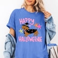 thumbnail image 3 of PAVIG Happy Halloweenie Dachshund Witch Shirt, Wiener Dog Garment-Dyed Tee, 3 of 8
