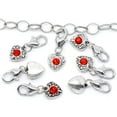 thumbnail image 2 of July Red Birthstone Antique Silver Rhinestone Heart Clip On Charms. Fits Thomas Sabo 26x10mm, 2 of 3