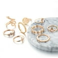 thumbnail image 3 of Anillos para mujer, regalos para mujer, moda femenina, juego de 9 anillos con hojas serpentinas geométricas, anillo ajustable, 3 of 4