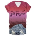 thumbnail image 1 of LUOGENLI T-shirts pour Femme pour Femmes Femmes Pas Seulement Pardonné Haut à Imprimé Lettres Dégradé Manches Courtes Col en V T-Shirt T-shirts pour Femmes T-shirts Graphiques T-shirts Amusants Adulte Fête de la Saint-Patrick Rouge m, 1 of 3