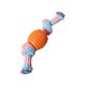 thumbnail image 2 of YUEHAO Pet Supplies - Pelota de cuerda trenzada para mascotas, juguete para masticar y tirar para perros agresivos, juguete para limpiar los dientes para mascotas, color naranja, 2 of 3