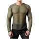 thumbnail image 1 of pstuiky camisetas de manga larga para hombre, Camisa informal de manga larga con cuello redondo y diseño de red de pesca hueca para hombre, color liso camisetas de hombre xl, 1 of 6