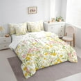 thumbnail image 4 of Manfei Teens Watercolor Flower Twin Bedding Sets 7-Piece, Farmhouse Plant Botanical Bedding Comforter Set, Retro Fashion Style Reversible Sheet Sets, Lightweight Room Decor, 4 of 8