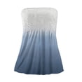 thumbnail image 4 of GceSteap Tube Tops for Women Strapless Tops Summer Bandeau Tank Tops Gradient Tanks Smocked Ruffled Backless Sleeveless Shirts Blue L, 4 of 4