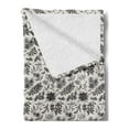 thumbnail image 2 of Flower Soft Flannel Fleece Throw Blanket, Sketch Arrangement Christmas Season Foliage Berries and Flora, Cozy Plush for Indoor and Outdoor Use, 70" x 90", Grey Eggshell, by Ambesonne, 2 of 5