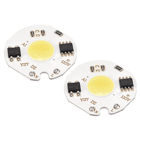 Uxcell LED Chip Bulb 110V 7W Cool White 6000-6500K High Power Floodlight Lamp Module Aluminium Board 2 Pack