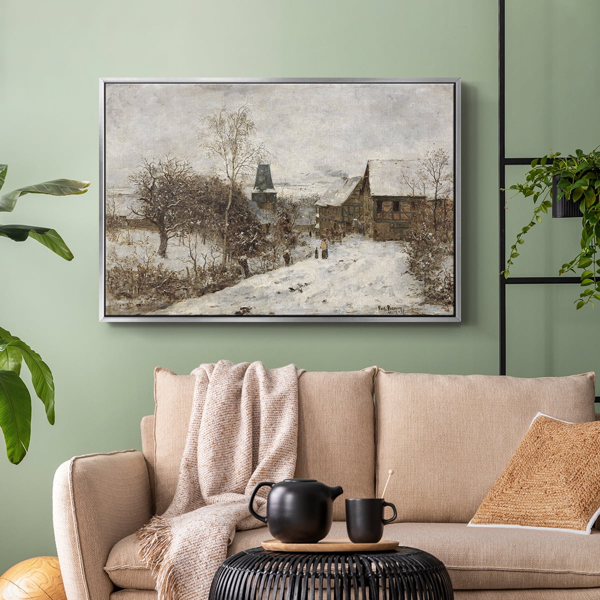 Vintage Landscape-CCLXXXVI By Wexford Home Framed in Silver Wood Gallery Wrapped Canvas 25 in. x 37 in.