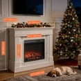 thumbnail image 4 of 44" Electric Fireplace with Mantel, Freestanding 23" Fireplace Heater with Remote Control, Farmhouse TV Stand with Adjustable Led Flame and Timer, 1400W, 4 of 8
