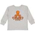 thumbnail image 3 of Inktastic Orange Octopus Boys or Girls Long Sleeve Toddler T-Shirt, 3 of 5