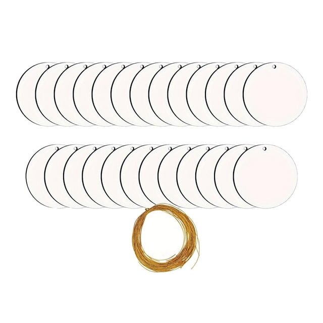25 adornos navideños de madera para sublimación, redondos, en , de doble cara, sin terminar, para hacer dibujos, pintar y manualidades