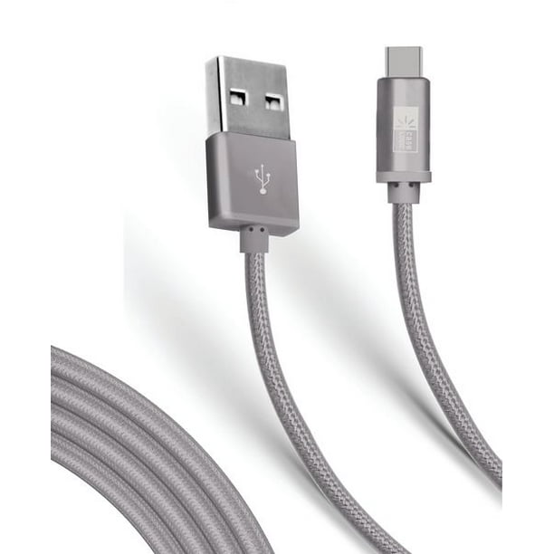 Bytech CLCPCA114GY 6 ft. Case Logic Braided USB TypeC Charge & Sync