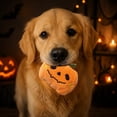 thumbnail image 5 of Halloween Pumpkin Squeaky Plush Dog Chew Toy, Soft Stuffed Teething Plaything, Lightweight Interactive Fetch Toy for Small Medium Large Puppies Cats Boredom Relief Halloween Party Supplies, 5 of 6
