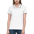 thumbnail image 2 of Hxshgdsn Womens Casual Short Sleeve Shirt Henley Lapel Collar Golf Blouse Gym Workout Tee（White/2XL）, 2 of 6