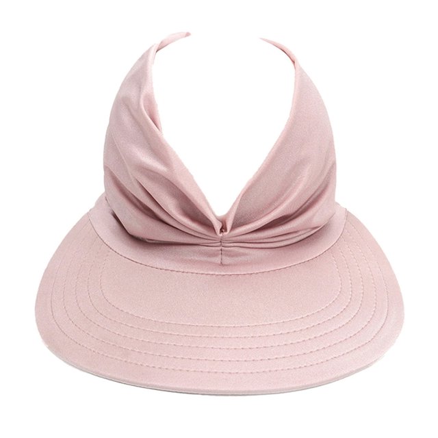 Summer Women Sun Hat Solid Color Anti-ultraviolet Hollow Out Top Elastic Wide Brim Sun Visor for Outdoor