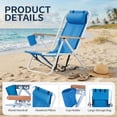 thumbnail image 4 of Ktaxon Backpack Beach Chair, Outdoor 4-Level Adjustable Folding Chair, Protable Seating with Cup Holder & Removable Headrest, Blue, 4 of 10