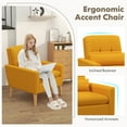thumbnail image 4 of Gymax 2 Pcs Chaise d'Appoint Moderne du Milieu du Siècle en Tissu de Lin Fauteuil de Lecture avec Coussin Lombaire, 4 of 10