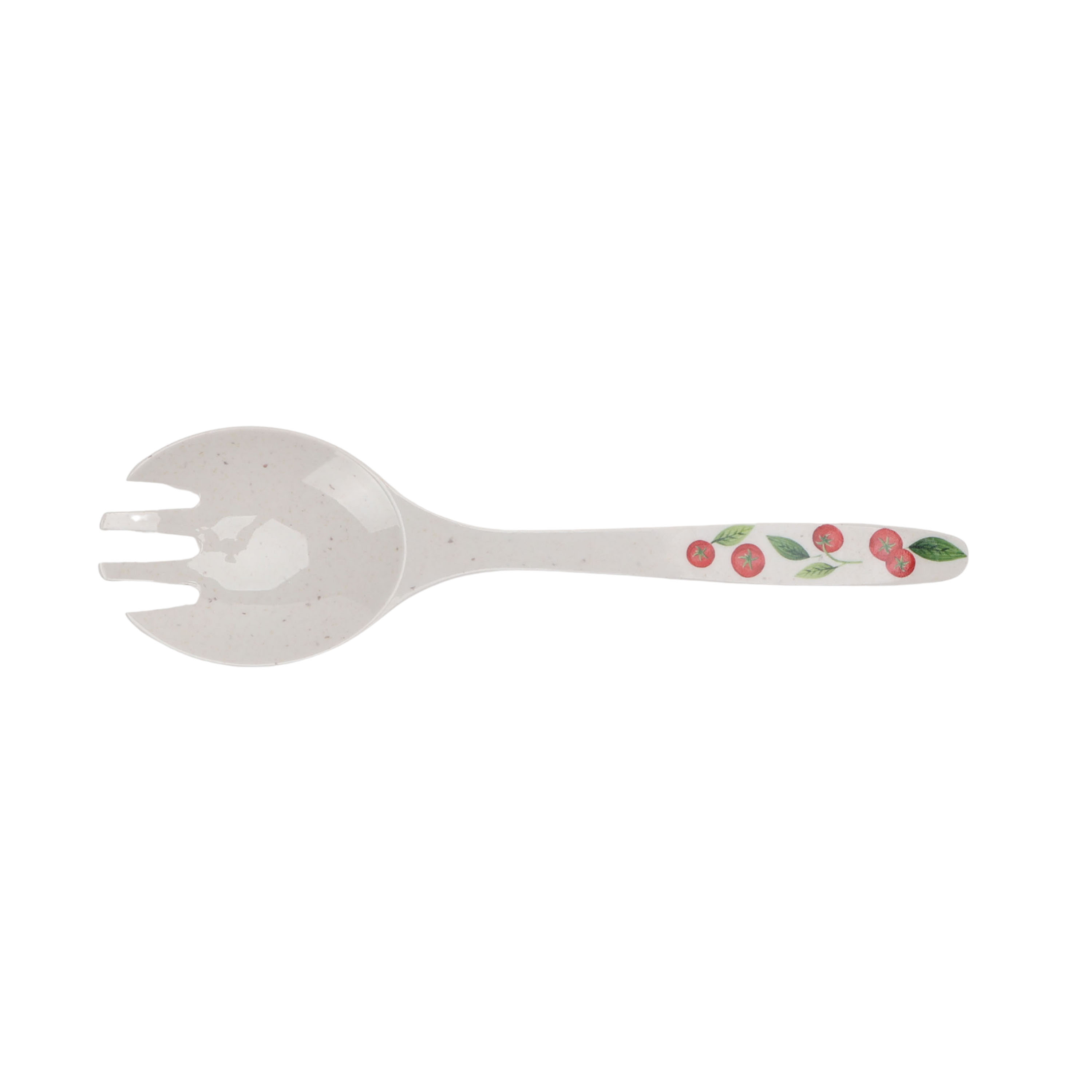 Better Homes & Gardens 4-Piece Tomato Beige Reusable Plastic Salad Serving Set with Acacia Wood Lid and Utensils