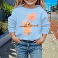 thumbnail image 2 of Byoo Valentine's Day Little Girls Sweatshirts Cute Puppy Printed Round Neck Long Sleeved Comfy Pullovers Top Outdoor Kids Cloth, 2 of 4