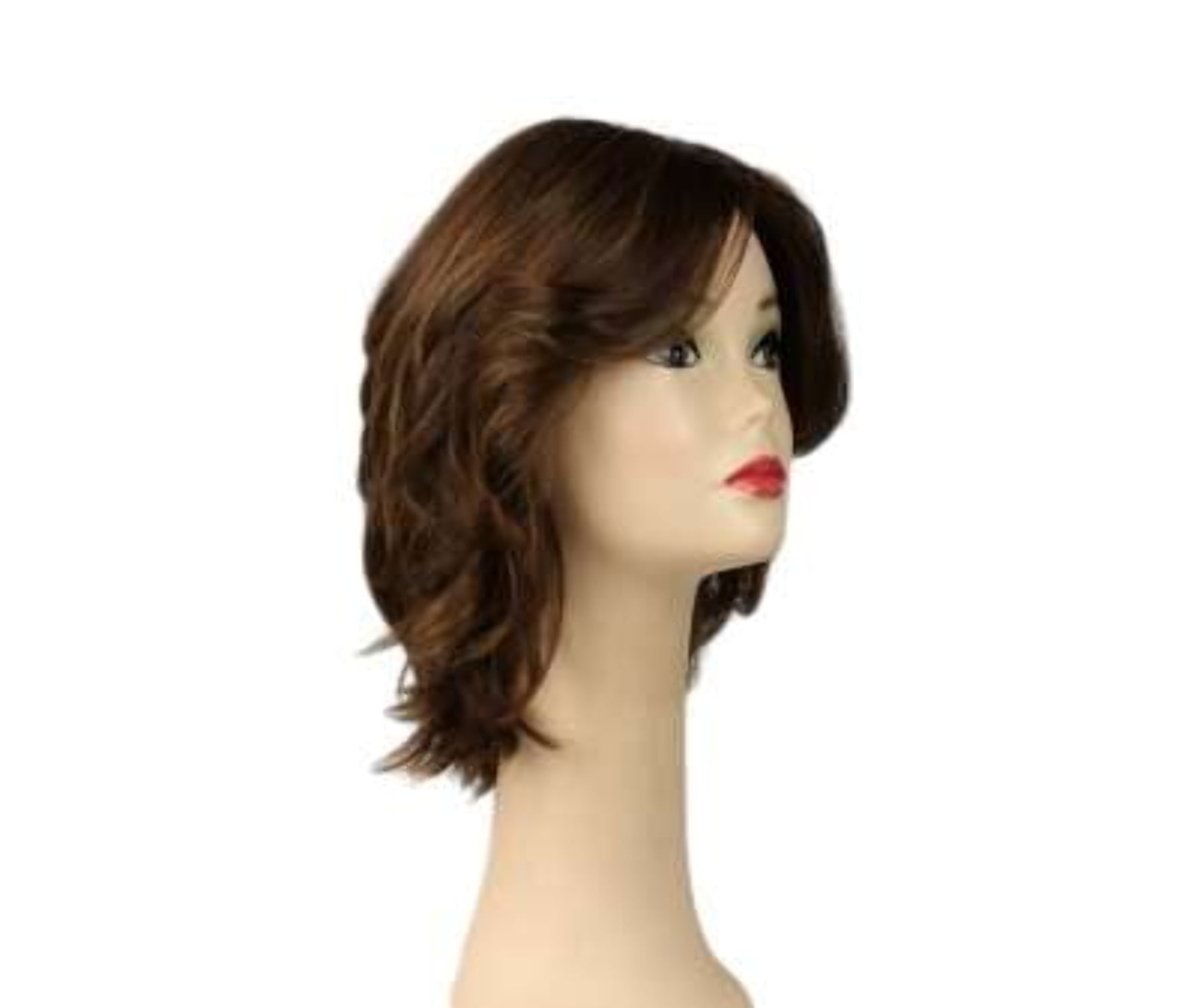 European Human Hair Freeda Wig Regina Light Brown With Blonde Highlights Multi Skin Top Size X-L