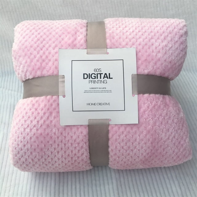¡Artículos en liquidación! Manta TAKTUK para sofá, suave y cálida, de forro polar a cuadros, de franela de malla grande, gruesa y transpirable, color rosa.