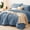 E-Grayish Blue, variant on Full Comforter Set Navy Seersucker 7 Pieces Bed in a Bag Luxury All Season Bedding ，with Down Alternative Comforter Sheets Pillowcases Shams